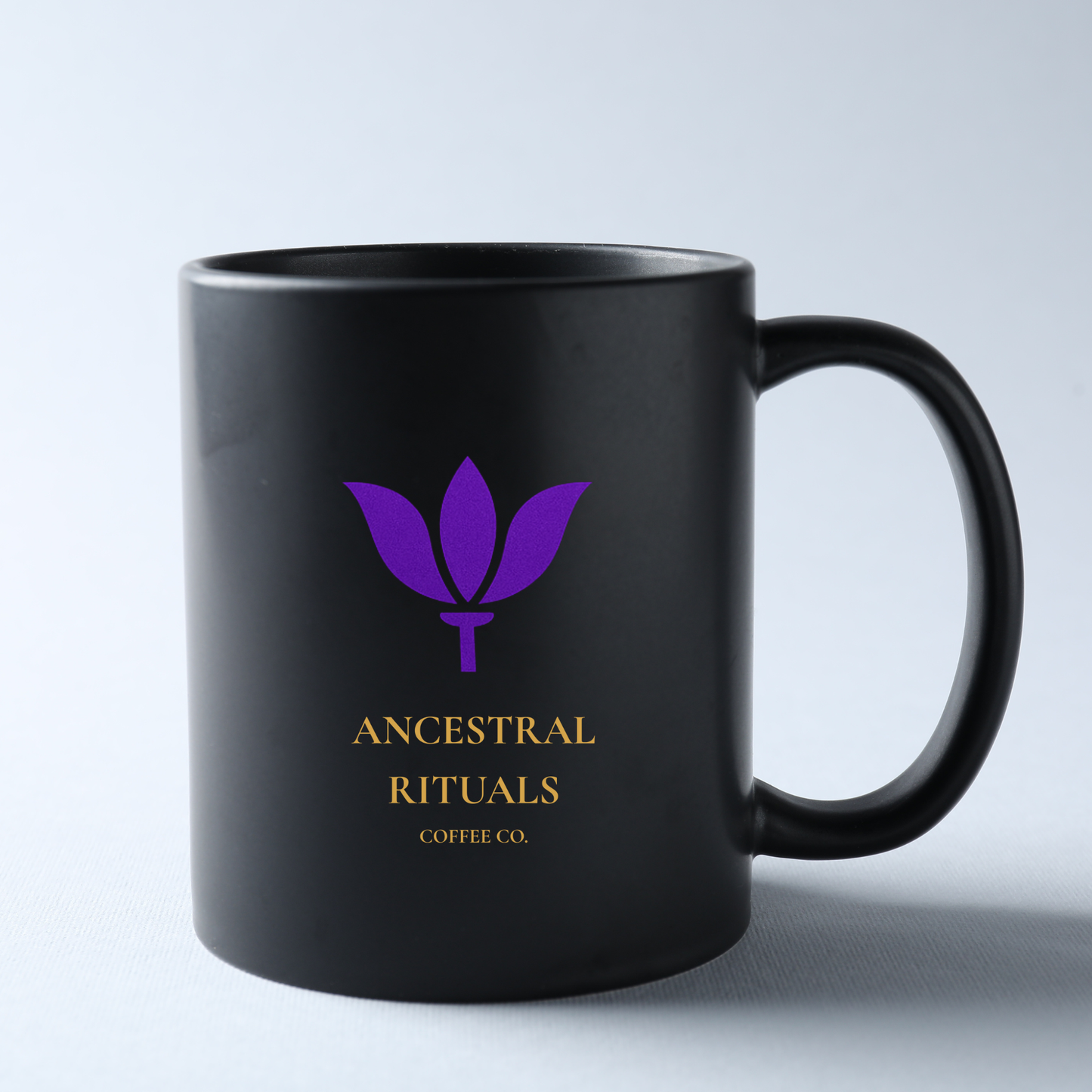 Ancestral Rituals Coffee Mug — 15 oz. Glossy Black Ceramic Ritual Mug